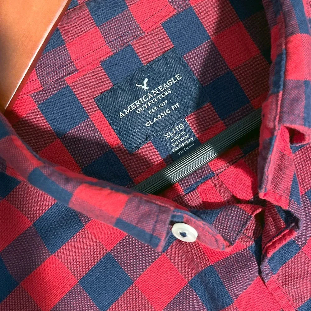 American Eagle Classic Fit Checkered Shirt
